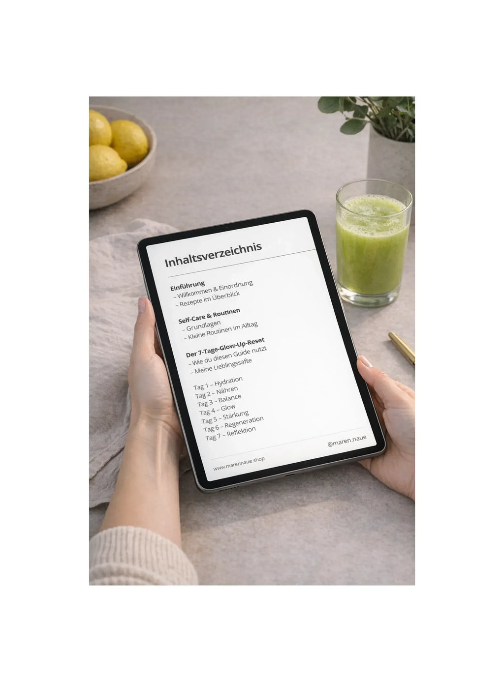 E-Book „7 Tage Glow-Up Guide“ - MAREN NAUE
